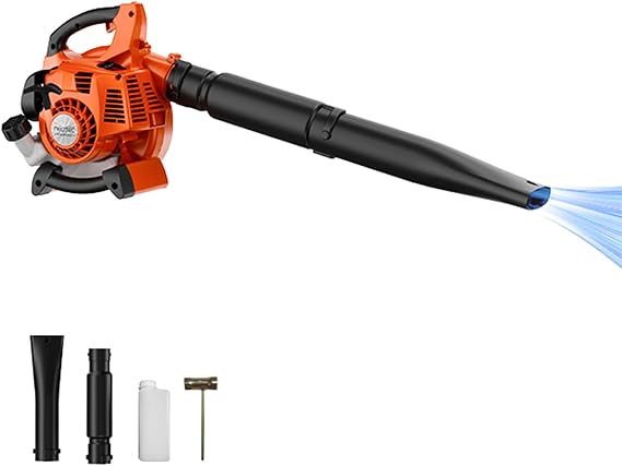 Handheld 25.4CC Gas Leaf Blower 2-Cycle Engine, 432CFM 180MPH Lightweight Blower with Low Vibration, Powerful Gas Blower for Lawn Yard Care - Gifts for Men