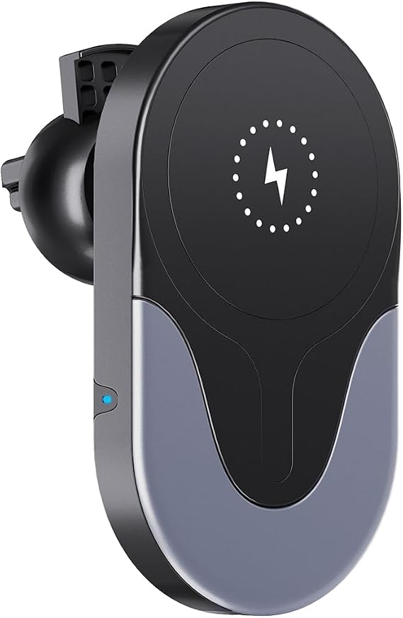Qi 15W Fast Magnetic Car Wireless Charger, Super Magnet Holder for Smartphones, Earbuds, and Smartwatches, Compatible with Qi-Enabled Devices
