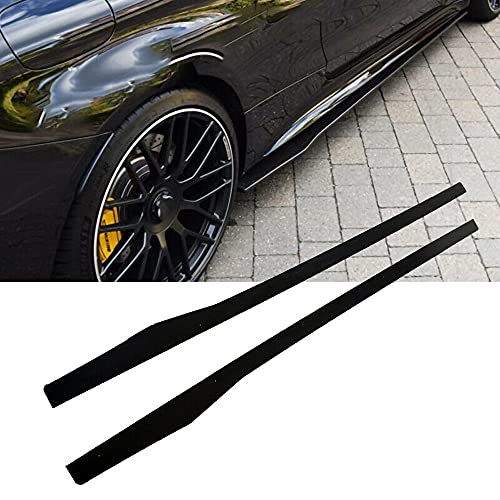 NINTE Side Skirts Fit for 2015-2021 Mercedes Benz W205 Sport C Class C43 C63 AMG C200 C300 24 Door ABS Gloss Black Extension Rocker Panels