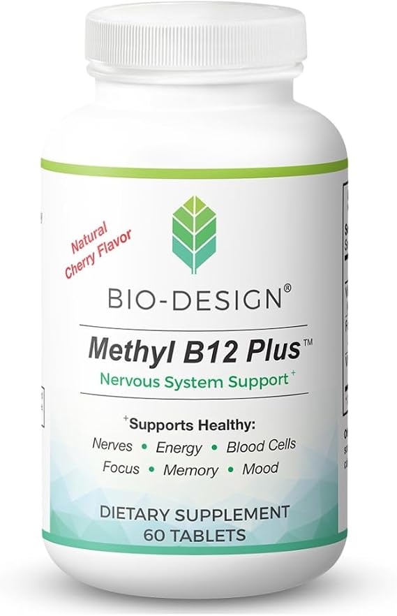 Methyl B12 5000 mcg Plus Folate Supplement - Methylcobalamin, L-Methylfolate - Methylated & Bioavailable Supports Healthy Nervous System, Energy Metabolism, Brain Health - 60 Tablets