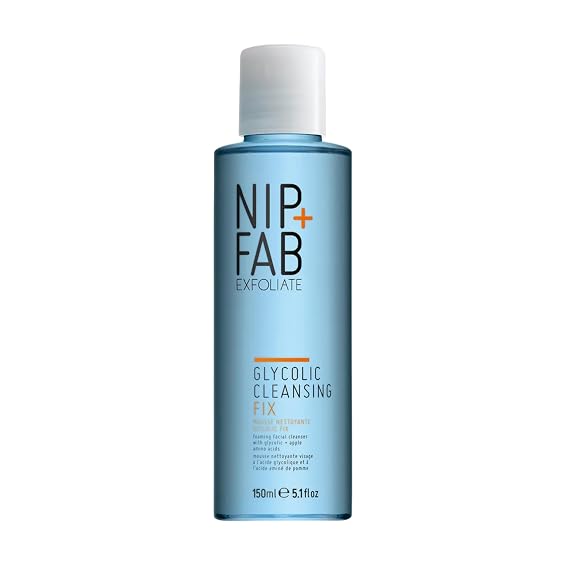 Nip + Fab Glycolic Cleansing Fix (5.1 fl oz) Deep Cleansing Glycolic Acid Face Wash for Radiant Skin Resurfacing AHA Facial Cleanser for Brightening, Smoothing & Pore Refining