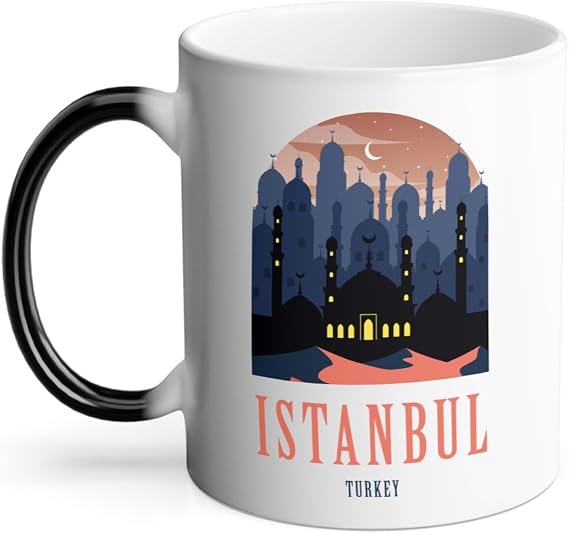 Thermo-Reactive Mug Magic Mug - Istanbul Turkey Illustration Turkey Monument City Travel - 325ml