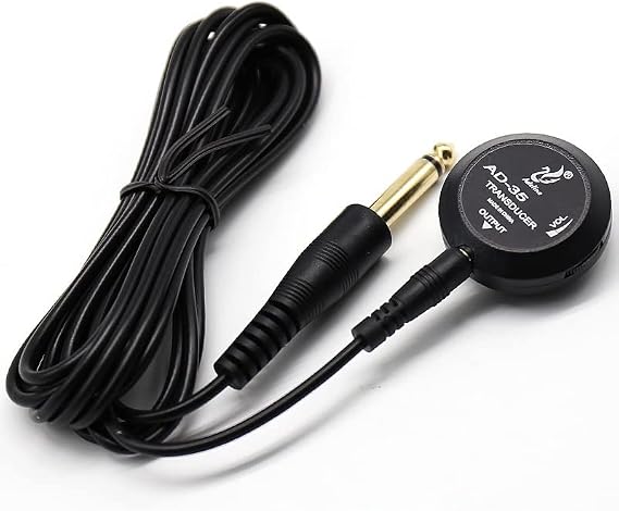 Guitar Pickup with Self-adhesive Sticker,Volume Adjustable Mini Piezo Pickup Transducer for Acoustic Guitars, Mandolin, Violin, Ukulele, Banjo, Harp etc.