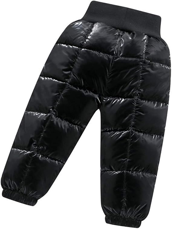 Little Boys Girls Winter Warmer Puffer Down Thick Snow Pants Trousers Windproof Elastic Ski Bib Pants