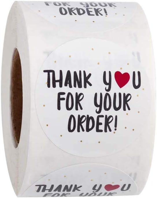 500pcs/roll Round Thank You for Your Order Heart Sticker Handmade Seal Labels Scrapbooking Decoration