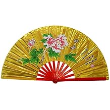 Tai Chi Kung Fu Fan Golden 15" - for Chinese Martial Arts, Tai Chi, Shaolin, Dance Practice Use. Fan05