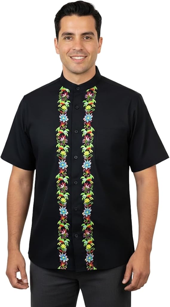 unik Premium Quality Mens Guayabera Shirts, Button Down, Detailed Embroidery, and Fine Stitching, Sizes S-XL