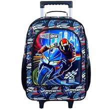 HPJGD Boys Suitcase, Kids Water Resistant Rolling Luggage, Motorcycle Travel Carry on for Elementary Preschool Toddler