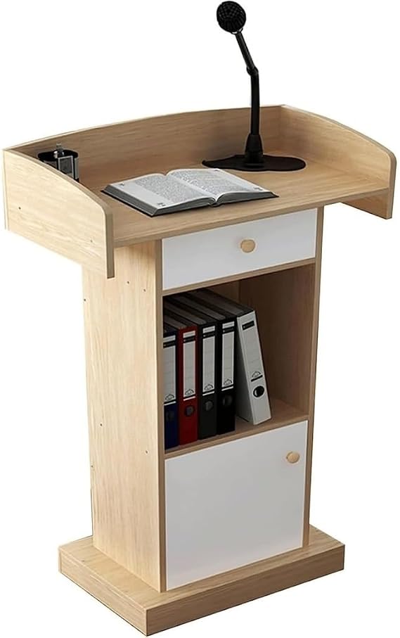 Lectern Podium Stand Lecterns With Drawers Pulpits For Churches For School Classrooms Hotel Meeting Rooms Podiums Portable Stand(B)