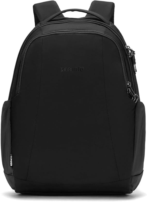 Pacsafe Metrosafe LS350 15 Liter Anti Theft Laptop Daypack/Backpack - with Padded 13" Laptop Sleeve, Black