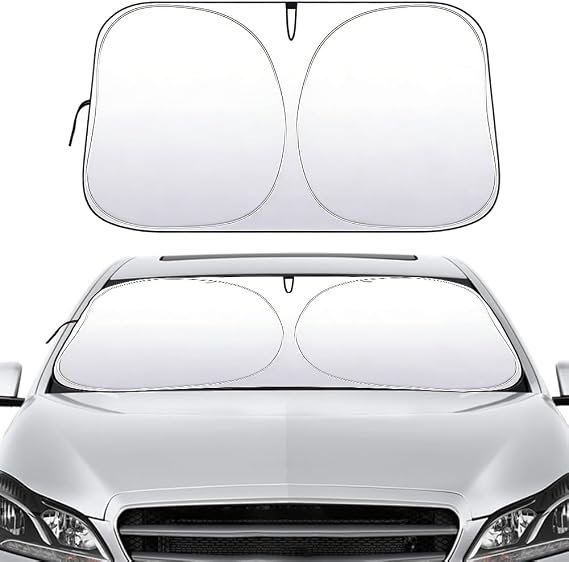 Car Windscreen Sun Shade,Front Windshield Sunshade,Foldable Cover Visor Sunshades,Reflective UV Dust Protector,Keep Your Vehicle Cool,Rear Window Sunshade,145x80cm