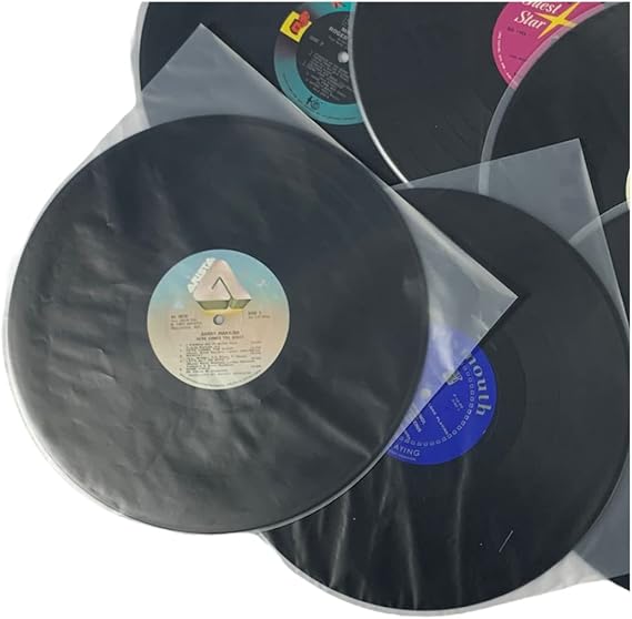 Vinyl Record Anti-Static Inner Sleeves Premium 12 inch Round Bottom Covers 50 LP 33 rpm Anti-Static Protective Jackets for you Precious Collection