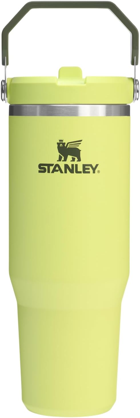 Stanley IceFlow 2.0 Tumbler with Flip Straw with Handle 887ml - Screw Lid and Flip Straw - Leakproof Water Bottle - Stainless Steel - BPA Free - Prickly Pear