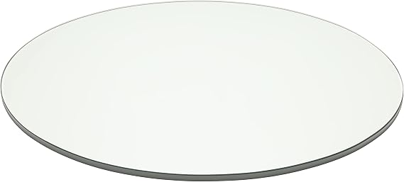 28" Round Tempered Clear Glass Table Top - 1/4" Thick with Flat Polish Edge