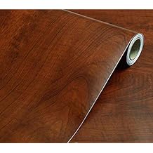 Brown Maple Wood Grain Paper Peel and Stick Shelf Liners Wallpaper Cabinet Door Wardrobe Wood Wall Funitures Stickers 15.8inch by 98inch