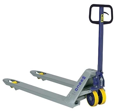 Wesco Industrial Products 272742 Standard Deluxe Pallet Truck with Handle, Moldon Polyurethane Wheels, 5500 lb. Load Capacity, 57 Length x 27 Width x 48 Height