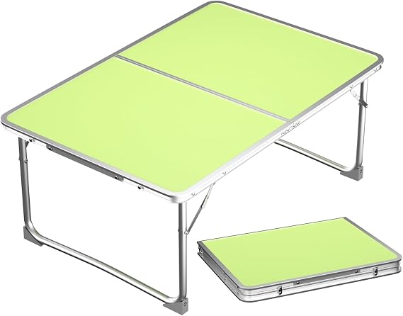 2FT Portable Picnic table with Carry Handle,60CM Aluminium Folding Table Foldable Laptop table for Sofa,Bed,Office,Outdoor BBQ,Camping,Picnic & Travel