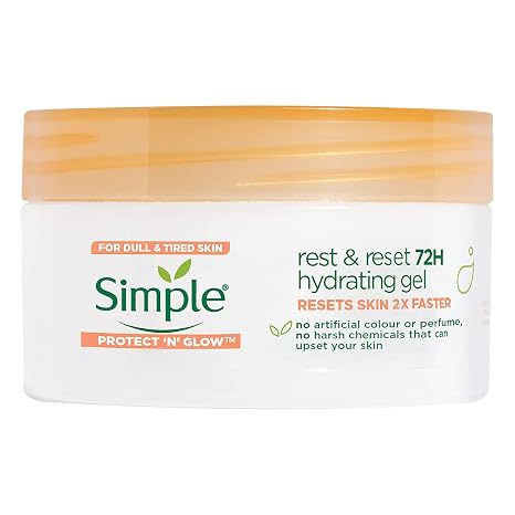 Simple Protect 'N' Glow Rest and Reset 72 Hour Hydrating Gel for Intense Radiant Skin 50ml