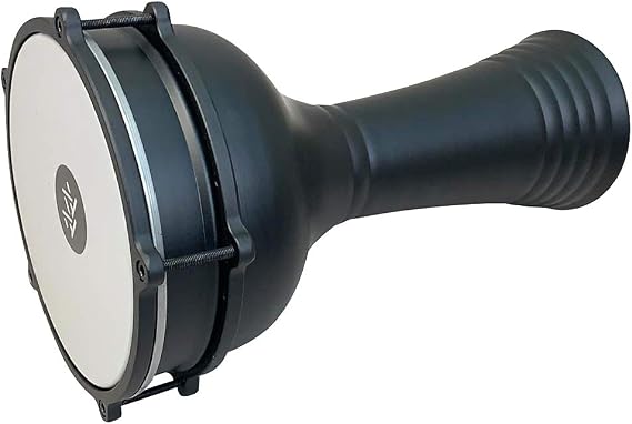 16'' Length Aluminum Darbuka, 8" Tunable Synthetic Head Turkish Doumbek Drum (Black)