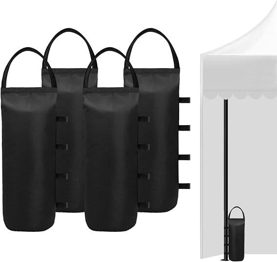 IALNAI 125 LBS Canopy Weights Sand Bags for Canopy Outdoor Advertising Tent Sunshade Fixed Windproof Pop up Tent(No Sand) 4-Pack Package May Vary