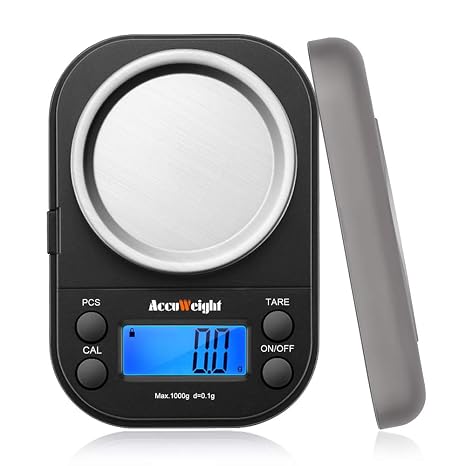 Accuweight Digital Scale, Precision Scale, Portable Electronic Scale, Digital Scale, 0.004 oz 0.1 g Units, 35.4 oz 1,000 g, Commercial Use, Measuring AW255 35.4 oz 1,000 g