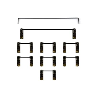Gold-Plated PCB Screw-in Stabilizers, 2u 6.25u 7u, Keyboard Stabilizers, with Nylon Washers Black Wire  Transparent Black 100% Keyboard