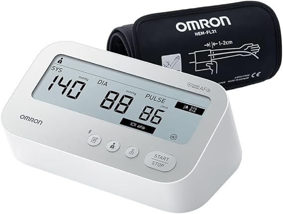 OMRON X4 Connect AFib – kol tansiyon aleti – Bluetooth bağlantısı – klinik olarak doğrulanmış OMRON kol tansiyon aleti – her ölçümde Afib dedektörü – 2 kişilik hafıza