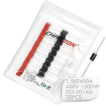 (Pack of 20 Pieces) Chanzon TVS Diodes 1.5KE400A 1.5KE400 1500W 400V DO-201AD (DO-27) Unidirectional Channel 1500 Watt 400 Volt