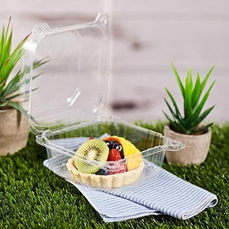 KARAT EARTH KE-HC66PLA-1C 6''x6'' PLA Hinged Containers - Pack of 500 pcs