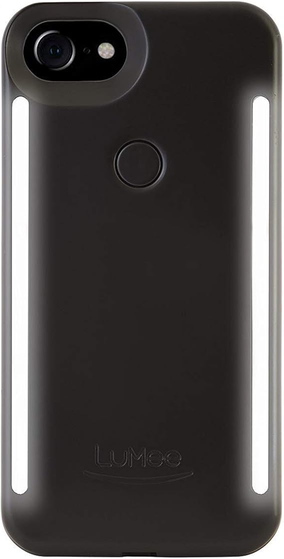 LuMee Duo iPhone Case, Black Matte | Front & Back LED Lighting, Variable Dimmer | Shock Absorption, Bumper Case, Selfie Phone Case | iPhone 8 / iPhone 7 / iPhone 6s / iPhone 6