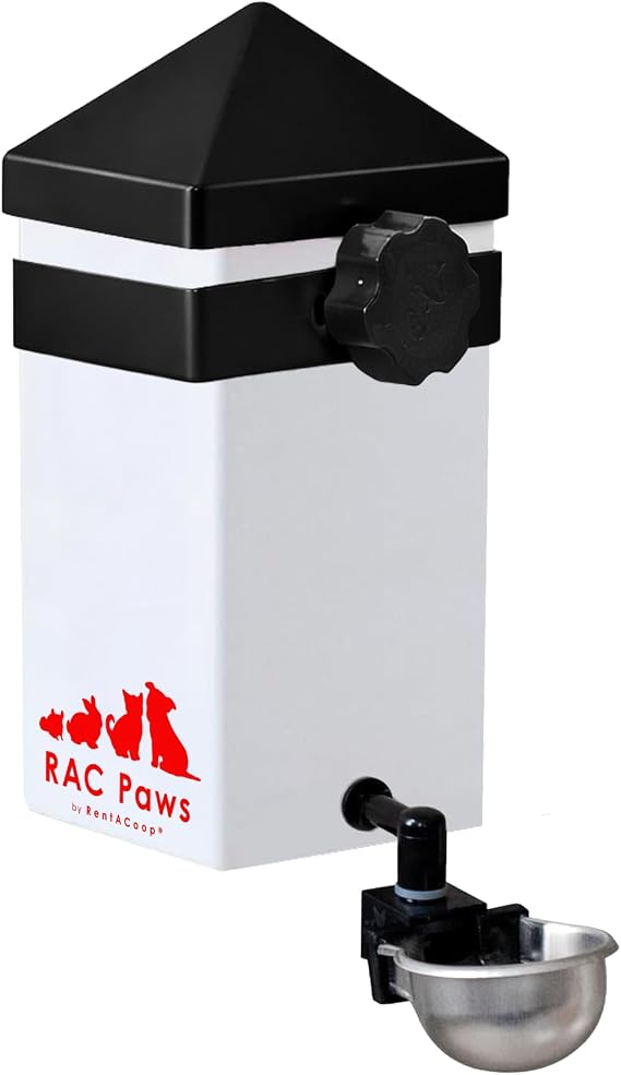 RentACoop 32oz Small Animal Drinking Bottle with Auto-Fill Metal Cup