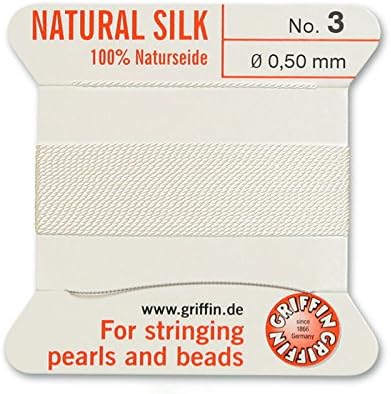 Griffin Bead Cord 100% Natural Silk White #3