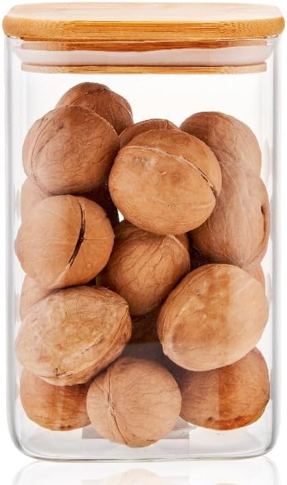 Deconox 1100ml Sızdırmaz Vakumlu Bambu Kapaklı Borosilikat Cam Kavanoz – Hava Geçirmez & Dayanıklı Gıda Saklama Kabı (10cm x 17cm)