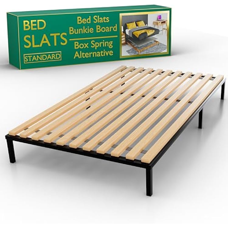 Treaton, 0.68-Inch Vertical Wooden Bunkie BoardBed Slats, King, Beige