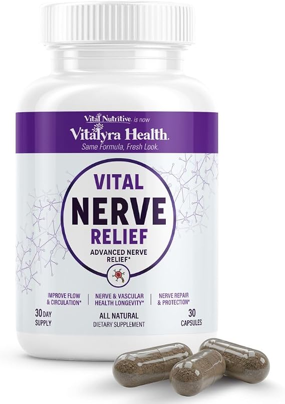 VITAL NUTRITIVE Nerve Support - Alpha Lipoic Acid, Magnesium & CoQ10, Vegan