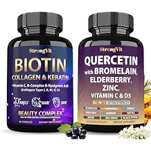 StrongVit Biotin Supplements & Quercetin Complex Bundle (120 Capsules)