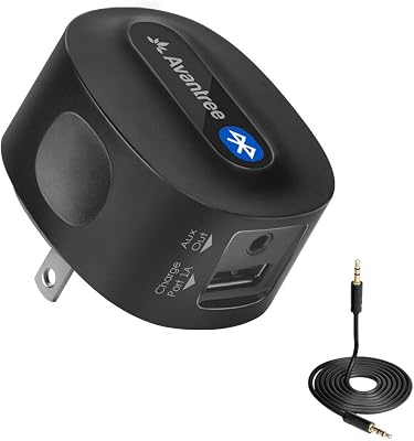 Avantree aptX Low Latency Bluetooth Receiver adaptor for Home Stereo amplifiers With AC Plug, for Speaker Theater System, 3.5mm AUX, RCA Audio Music Adapter - Roxa Plus