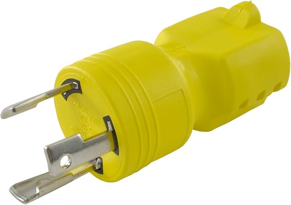Conntek 30126 L5-30P to 5-15/20R Plug Adapter, Yellow, 1 Pack