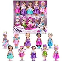 Sparkle Girlz-Dolls-4.7"-Fantasy Little Friend Collection Set of 10 by ZURU, Perfect Girls for Kids 3 Years Old and Up