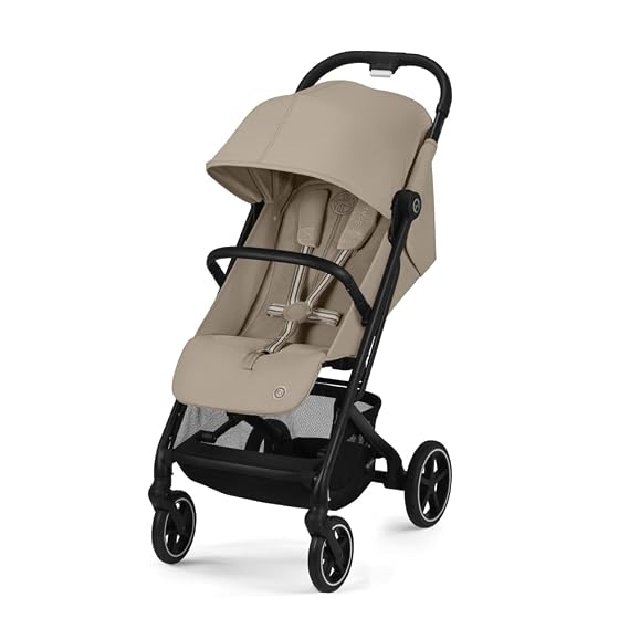 CYBEX Beezy 2 Compact and Lightweight Travel Stroller - Compatible with CYBEX Car Seats, Almond Beige