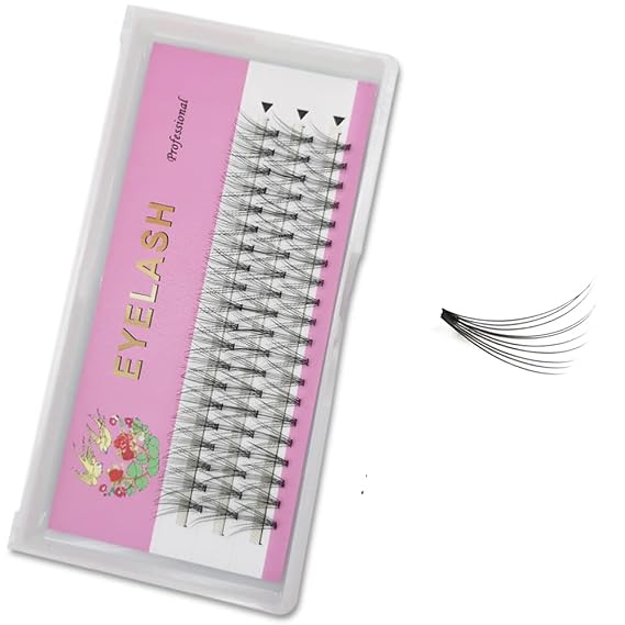 Fishtail Eyelash Extensions 8-14mm Single Cluster Fans Eyelashes Fish Tail Fairy Eyelashes C Curl Dovetail Fly Eyelash/A/M Shape Lashes/Premade 10D Lashes Fans(10mm, 10D Lashes)