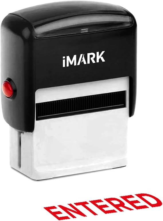 iMARK Self-Inking Stamp Rubber Stamp, Red Ink (ENTERED)