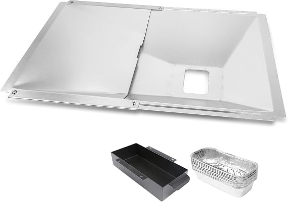 Utheer Adjustable Grease Tray with 10 Foil Liners for 2/3/4 Burner Grills