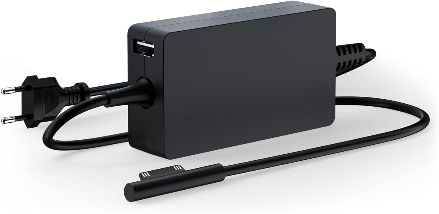 Microsoft Surface Pro 6/5/4/3/Surface Book/Surface Go Modeli 1625 1706 için Yüzey Şarj Cihazı 36W 44W AC Güç Adaptörü, USB Bağlantı Noktası ve Güç Uzatma Kablosu