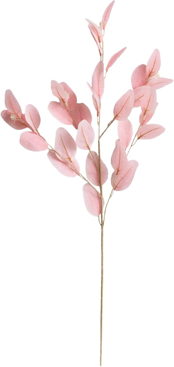 4 Pack Artificial Eucalyptus Leaves Stems, 36.6 Faux Eucalyptus Plant Branches with White Seeds, Fake Silk Silver Dollar Eucalyptus Leaf for Home Wedding Party Decor