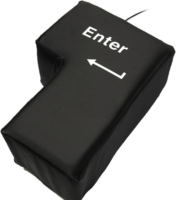Anti-Stress Big Enter Key Pillow Button Usb Connection Huge Enter Stress Reliever Cushion Creative Christmas
