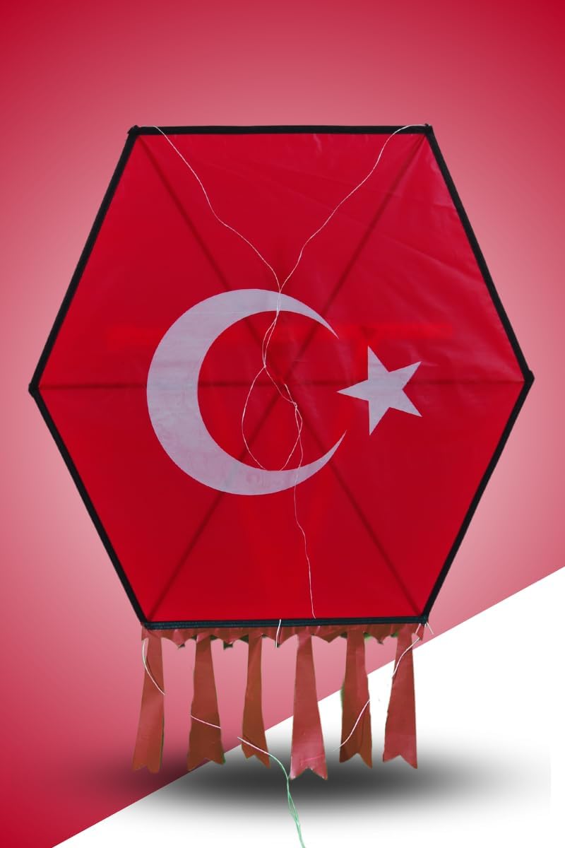 Hexagonal Kite with Fabric Frame - Bayrakl