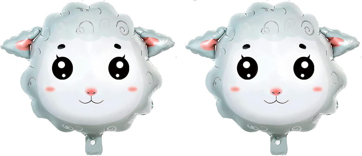 RS 2PCS Sheep Balloon Shape Animal Sheep Aluminum Film Balloon Birthday Party Childrens Party Decoration Animal themed Birthday Party Decorations