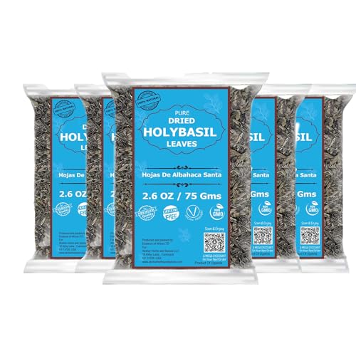 13oz Holy Basil Tea, Dried Tulsi Leaves, Te de Albahaca Sagrada, Loose Leaf Tea, Caffeine free, Non GMO, Perfect For Culinary Creations, Relaxing. by Akshit