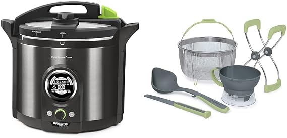 12 Qt Electric Pressure Canner & 09509 5 Piece Deluxe Canning, 5 Peice Kit, Green